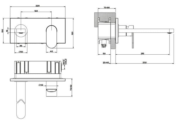 Parti Esterne Per Miscelatore Monocomando senza parte Incasso Con Bocca Cromo Via Bagutta 44913 Emporio Gessi