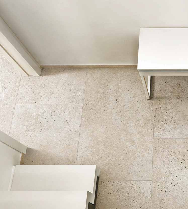 Cerim Material Stones Pavimento Rivestimento 60x120 Cm in ambientazione completa, vista d'insieme della stanza