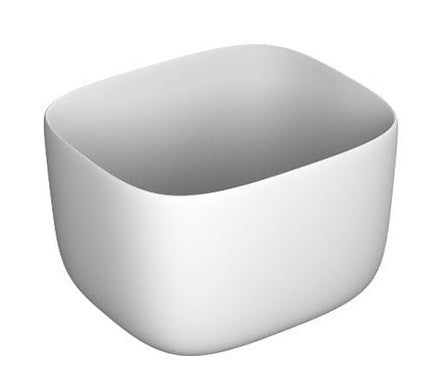 Antonio Lupi Poggio 46x40 Lavabo Da Appoggio In Flumood ambientato su piano bagno con accessori - Antonio Lupi Design