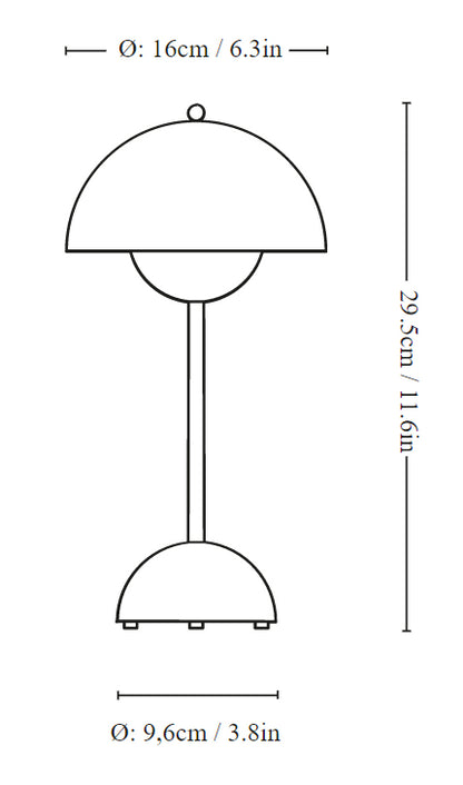&Tradition Flowerpot VP9 Lampada da tavolo ricaricabile da interno nero opaco
