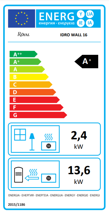 Stufa A Pellet Idro 16 kw In Acciaio Rosso Serbatoio 55 kg Caldaia 8 Tubi Royal Idro Wall 16