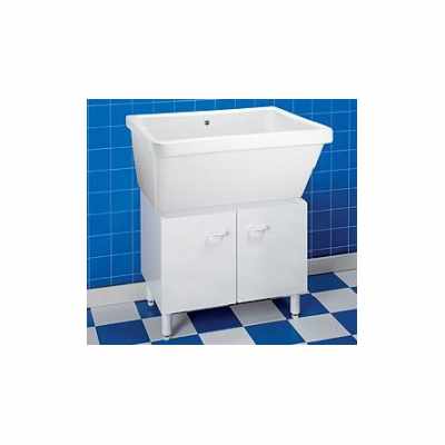 Colavene Active Wash Mobile 61,5x43 H51 Per Lavatoio in installato su lavello, vista della bocca e della leva