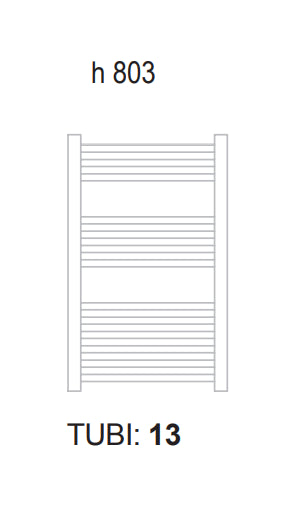 Lazzarini Bolzano Radiatore Scaldasalviette dritto Termoarredo Combinato 803x500 mm 235 w cromo