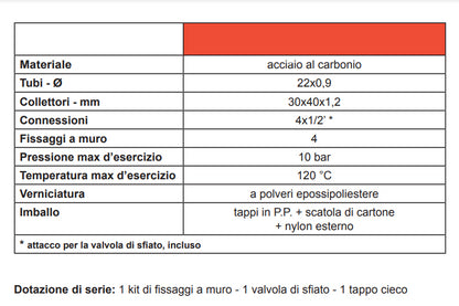 Lazzarini Bolzano scaldasalviette 803x500 dritto combinato 235 w cromo