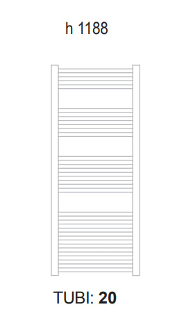 Lazzarini Radiatore Scaldasalviette Dritto Termoarredo Bolzano 1188x500 mm 345 w in acciaio cromo