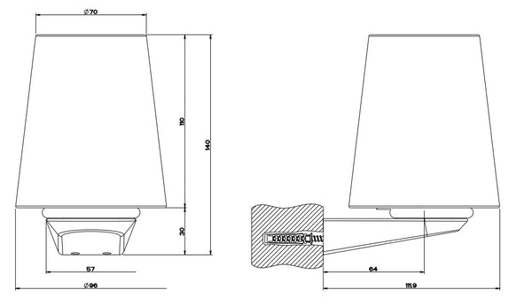 Bicchiere porta spazzolini a Muro bianco cromo Cono 45407 Gessi