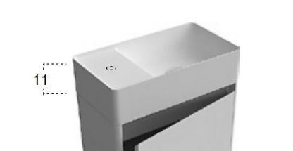Lavabo lavamani 25x45 scarico a destra In Flumood Simplomani versione A Antonio Lupi
