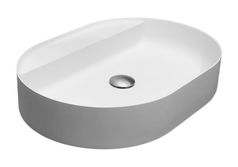 Antonio Lupi Simplovale Lavabo 45x63 Ovale Da Appoggio In, vista frontale su sfondo bianco - Antonio Lupi Design
