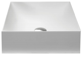 Antonio Lupi Stratos1 Lavabo 40x40 In Flumood bianco ambientato su piano bagno con accessori - Antonio Lupi Design