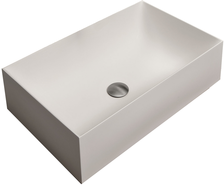 Antonio Lupi Stratos4 Lavabo 40x63 Rettangolare In Flumood ambientato su piano bagno con accessori - Antonio Lupi Design