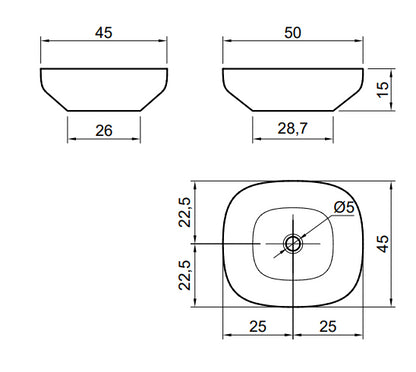 Antonio Lupi Design Ago3 Lavabo Ovale Da Appoggio 50x45 Cm H 15 In Flumood Verniciato Pomice