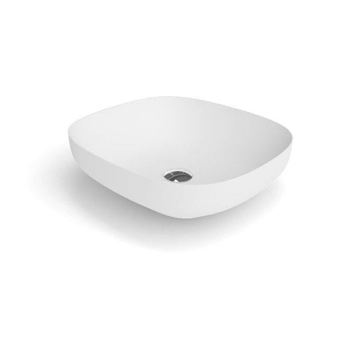 Antonio Lupi Ago3 Lavabo 50x45 da Appoggio In Flumood Pomice, vista frontale su sfondo bianco - Antonio Lupi Design