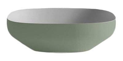 Antonio Lupi Ago3 Lavabo 50x45 da Appoggio In Flumood Pomice ambientato su piano bagno con accessori - Antonio Lupi Design