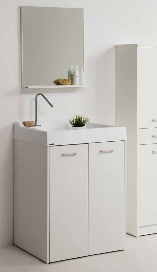 Colavene Domestica On Mobile Lavatoio Con Vasca Lavapanni In Abs E Alloggio Lavatrice Nascosto 73x67,5x109h Cm Bianco