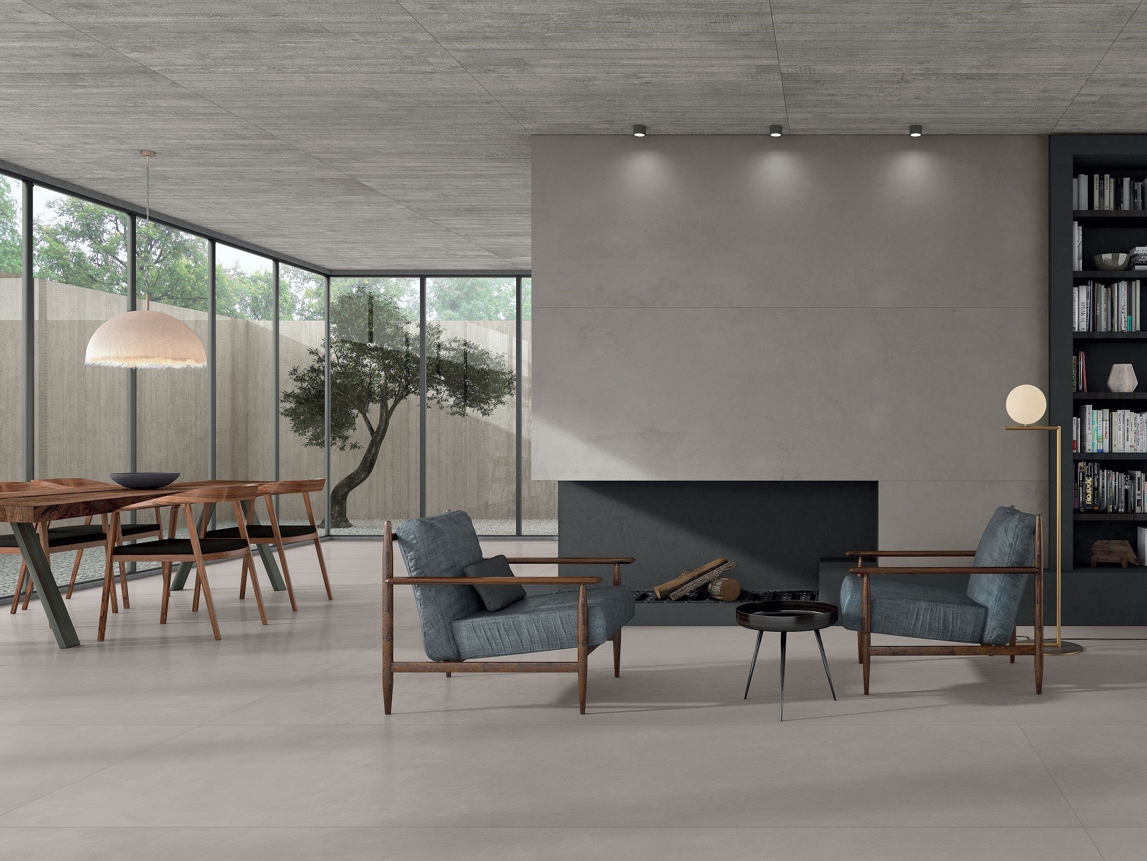 Cotto D'Este Kerlite Cement Project 5 Plus Pavimento in porcellana, superficie e texture ravvicinata del gres - Cotto D...
