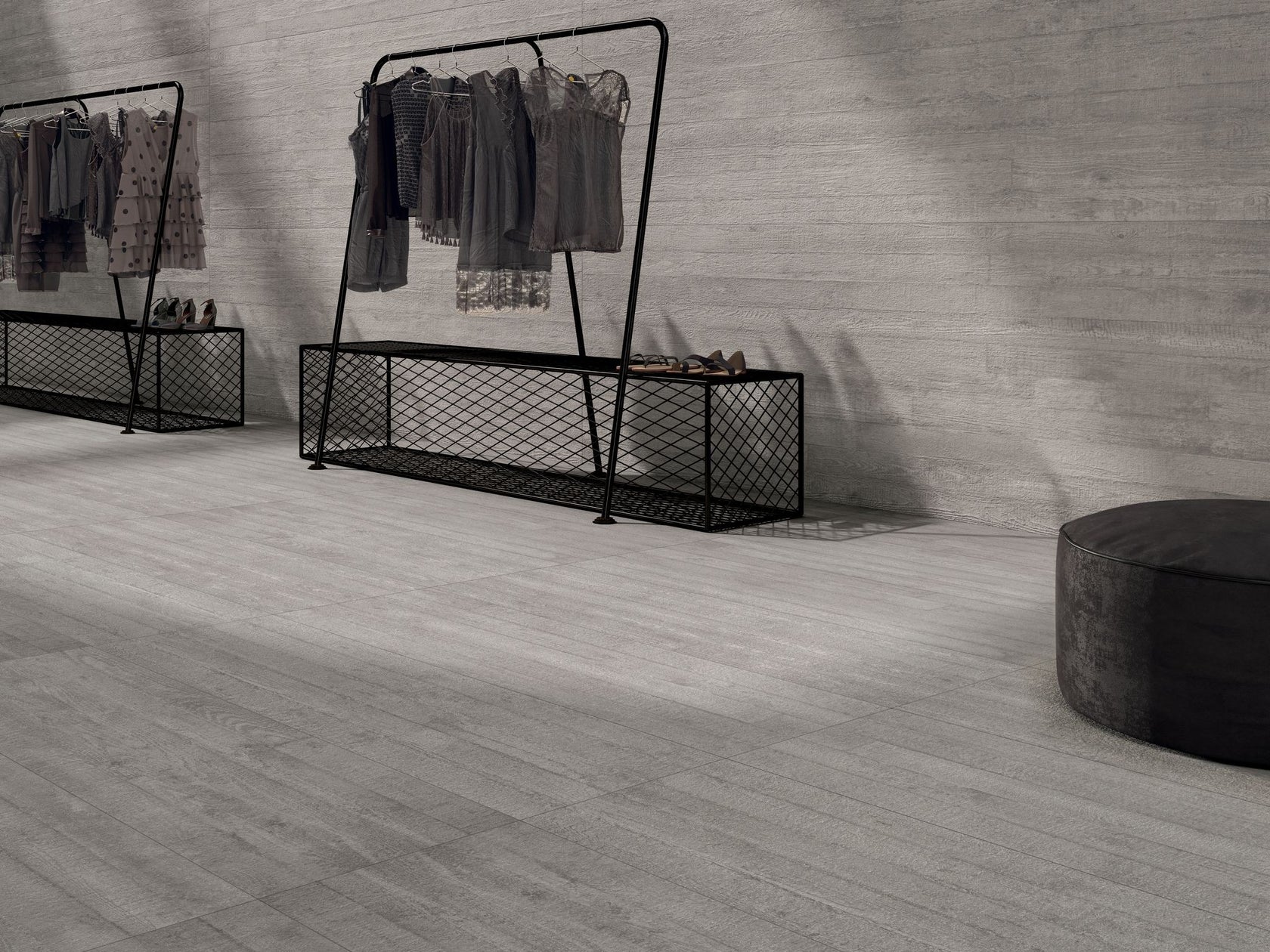 Cotto D'Este Kerlite Cement Project 5 Plus Pavimento in porcellana, superficie e texture ravvicinata del gres - Cotto D...