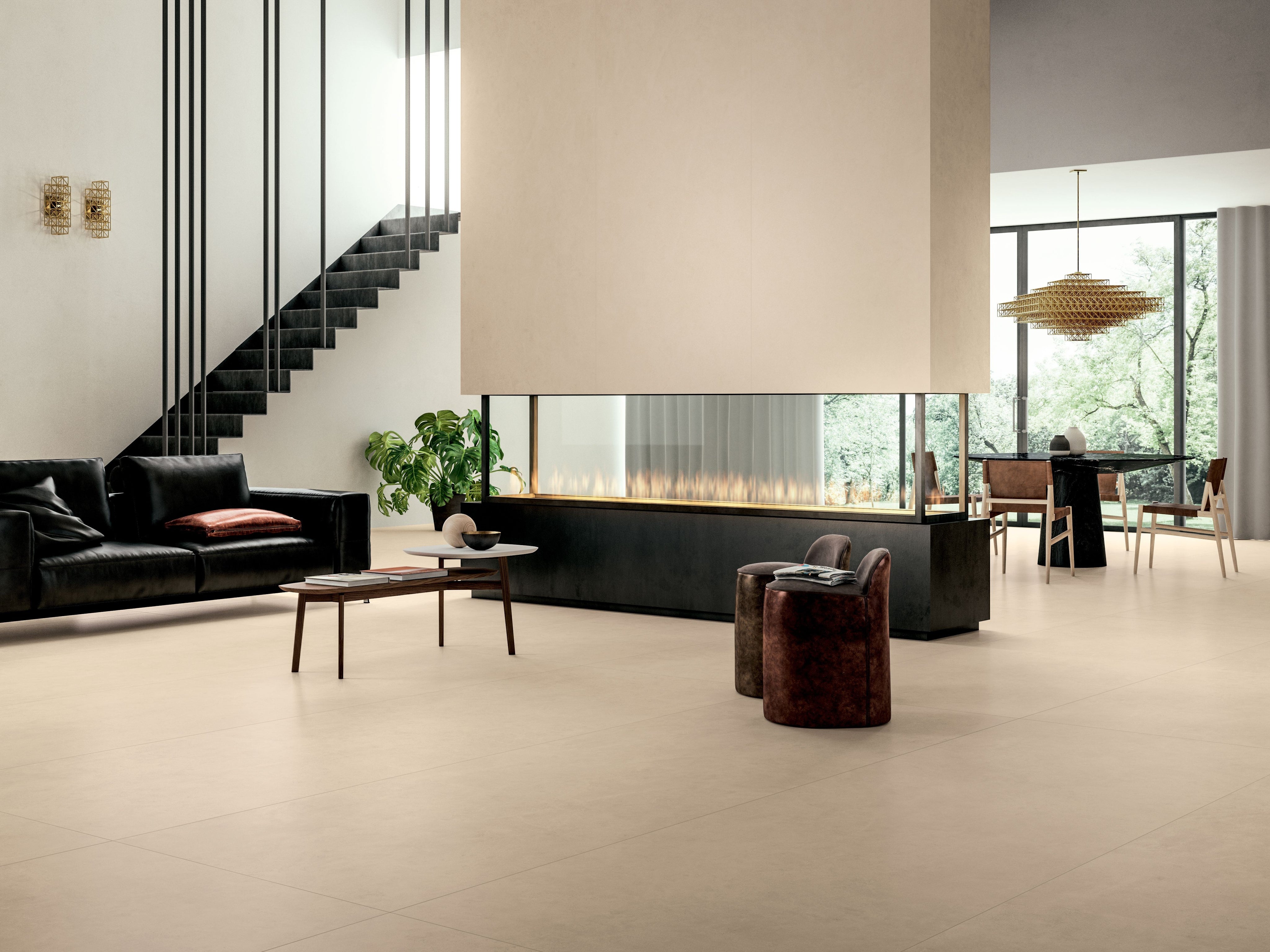Cotto D'Este Kerlite 5 Plus ELEGANCE Pavimento Rivestimento in ambientazione completa, vista d'insieme della stanza...