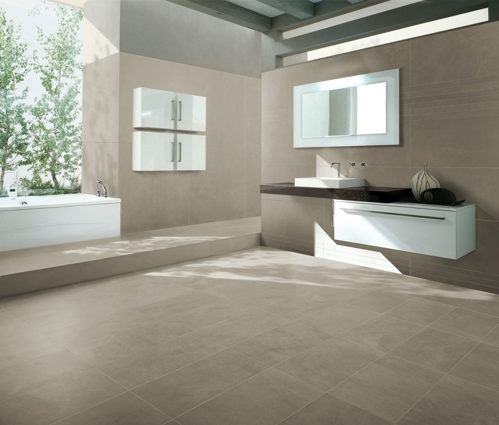 Cotto D'Este Kerlite 5 Plus Elegance Pavimento Rivestimento posata in ambiente arredato, dettaglio della venatura - Cotto...