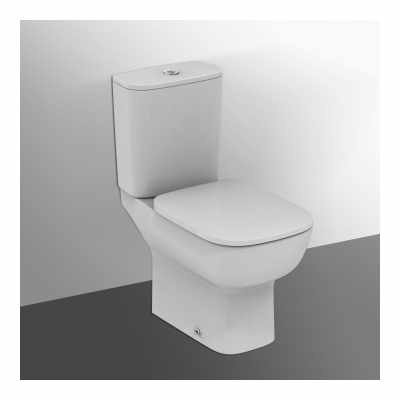 Vaso con sedile per Cassetta non inclusa Bianco Esedra, vista frontale su sfondo bianco
