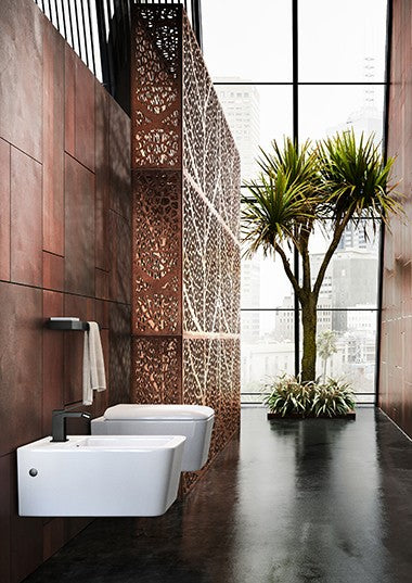 Gessi Rettangolo K Miscelatore Bidet con piletta black, vista laterale del profilo
