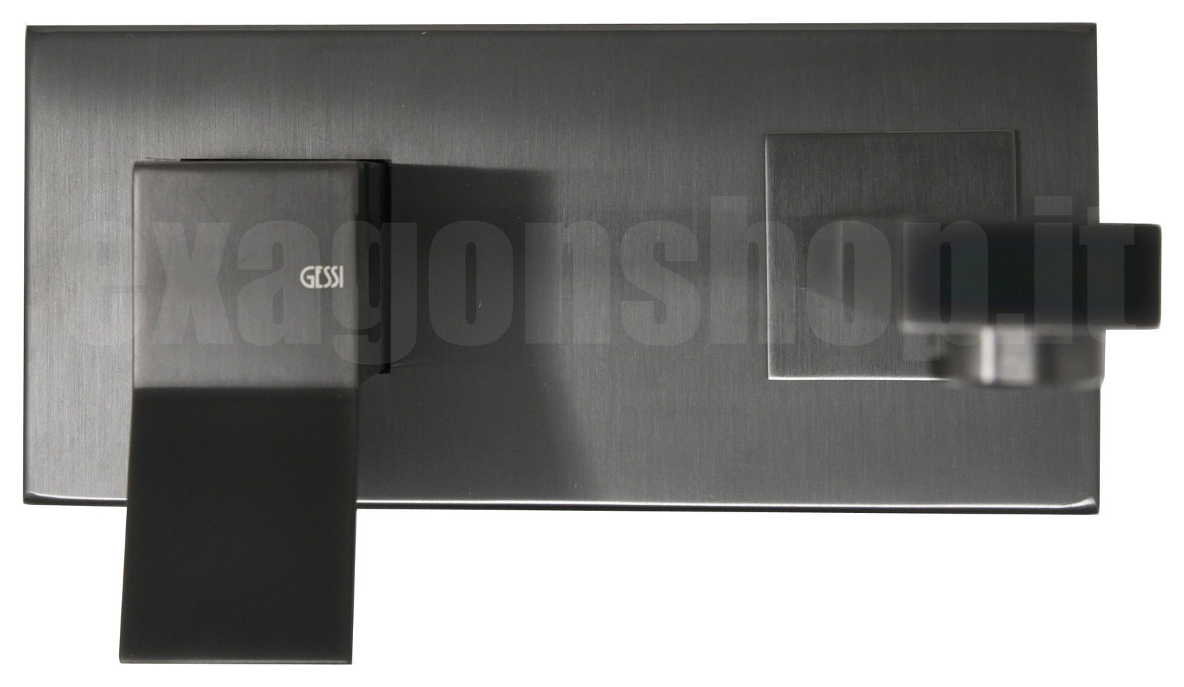 Gessi Rettangolo K Parti Esterne Miscelatore lavabo senza Nero Matt, vista frontale su sfondo bianco