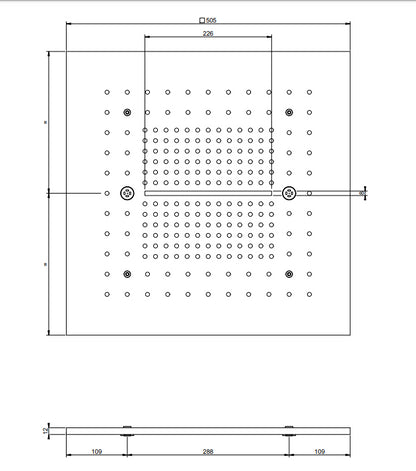 Cover Di Finitura Estetica 50x50 per sistema doccia multifunzione mirror steel 238 Afilo 57016 Gessi