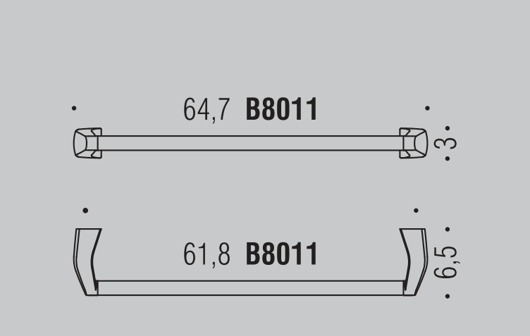 Colombo Road portasciugamani 64,7 cm a parete cromo, dettaglio ravvicinato del materiale e dell'aggancio - Colombo Design