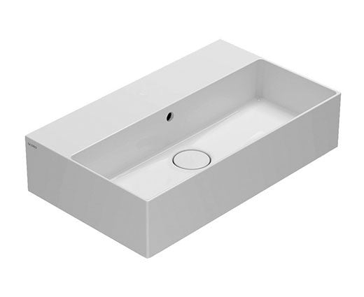 Ceramica Globo T-Edge Lavabo 61x37 Sospeso o da Appoggio in lucido ambientato su piano bagno con accessori