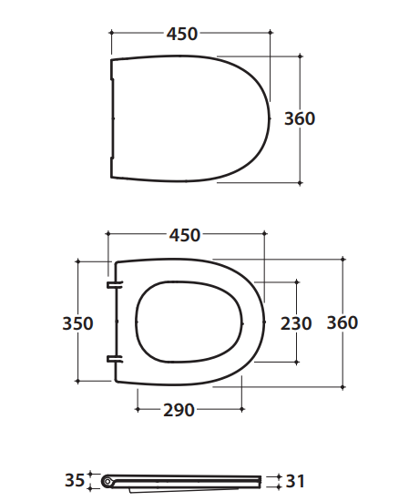 Ceramica Globo 4all Sedile Per Vaso chiusura rallentata in, vista frontale su sfondo bianco