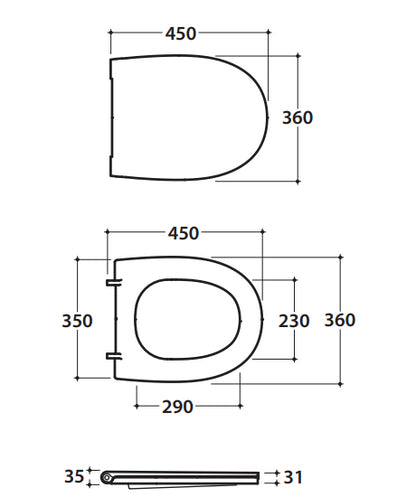 Ceramica Globo 4all Sedile Per Vaso chiusura rallentata in duroplast Bianco Lucido