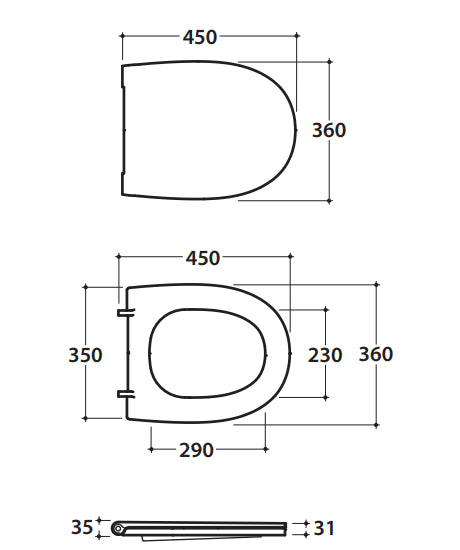 Ceramica Globo 4all Sedile Per Vaso chiusura rallentata in duroplast Bianco Lucido