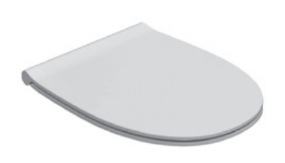 Ceramica Globo 4all Sedile Per Vaso chiusura rallentata in in lucido ambientato su piano bagno con accessori
