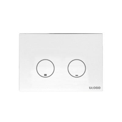 Ceramica Globo Placca Di Comando 2 Pulsanti 21,5x14,5 cm in lucido ambientato su piano bagno con accessori