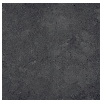 Pavimento rivestimento 90x90 effetto pietra Dark Ceramica posata in ambiente arredato, dettaglio della venatura