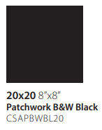 Pavimento Rivestimento 20x20 Black Patchwork B&W CSAPBWBL20 posata in ambiente arredato, dettaglio della venatura