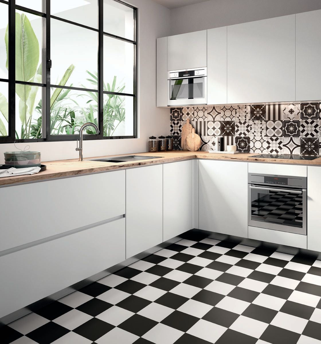 Pavimento rivestimento 20x20 White Ceramica Sant Agostino in ambientazione completa, vista d'insieme della stanza