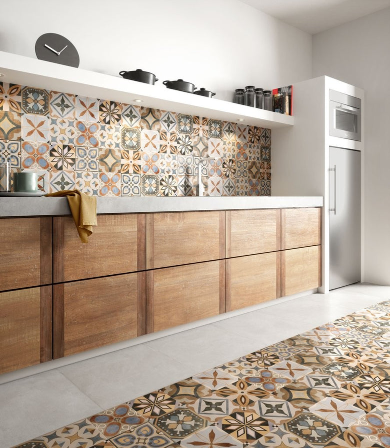 Pavimento rivestimento 20x20 Mix Ceramica Sant Agostino, superficie e texture ravvicinata del gres