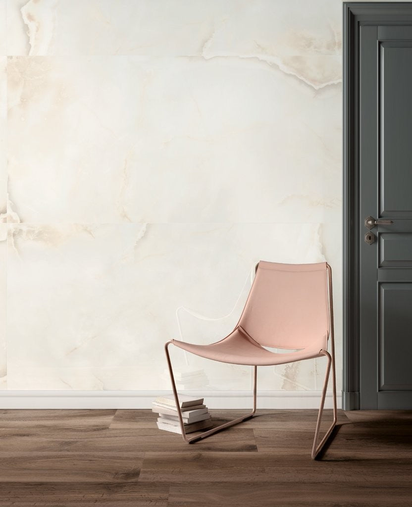 Pavimento 90x180 Effetto marmo in gres Onice White Lucido Onice White Kry in gres porcellanato e ceramica, superficie e...