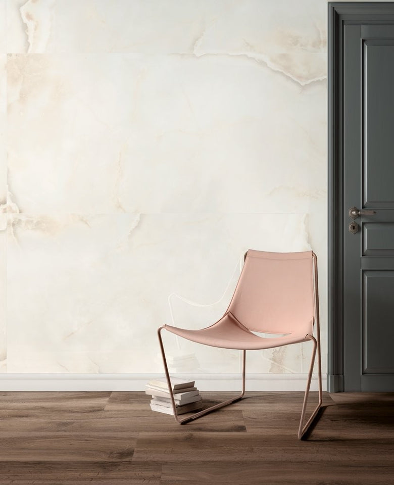 Pavimento 90x180 Effetto marmo in gres Onice White Lucido Onice White Kry in gres porcellanato e ceramica, superficie e...
