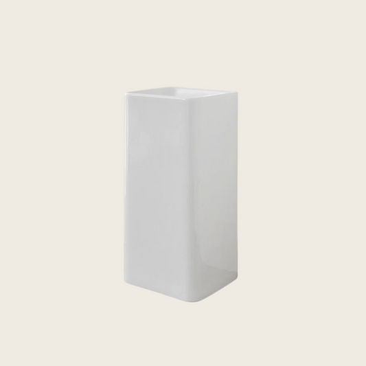 Lavabo freestanding 40x40 cm senza foro rubinetteria in ceramica bianco matt Nic Semplice