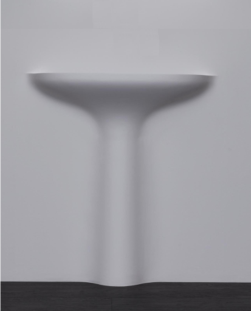 Antonio Lupi Calice Lavabo Incasso In Corian bianco in naturale ambientato su piano bagno con accessori - Antonio Lupi Design