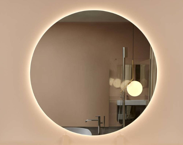Antonio Lupi Circus Specchio 90 Cm tondo Con Illuminazione accesa in ambiente, design e diffusione della luce - Antonio...