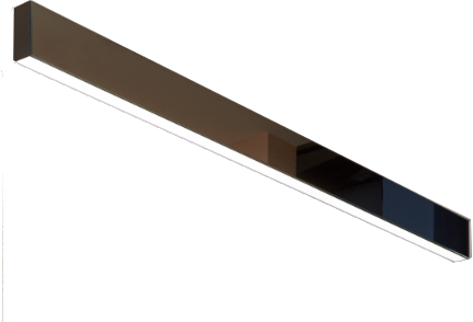 Antonio Lupi Lucente Lampada Led 108 cm in alluminio nero accesa in ambiente, design e diffusione della luce - Antonio...