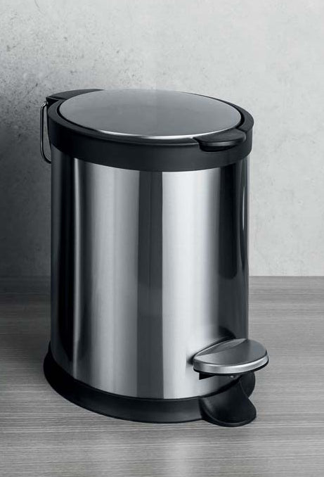 Colombo design contract poubelle pattumiera a pedale 3 lt chiusura ammortizzata acciaio satinato