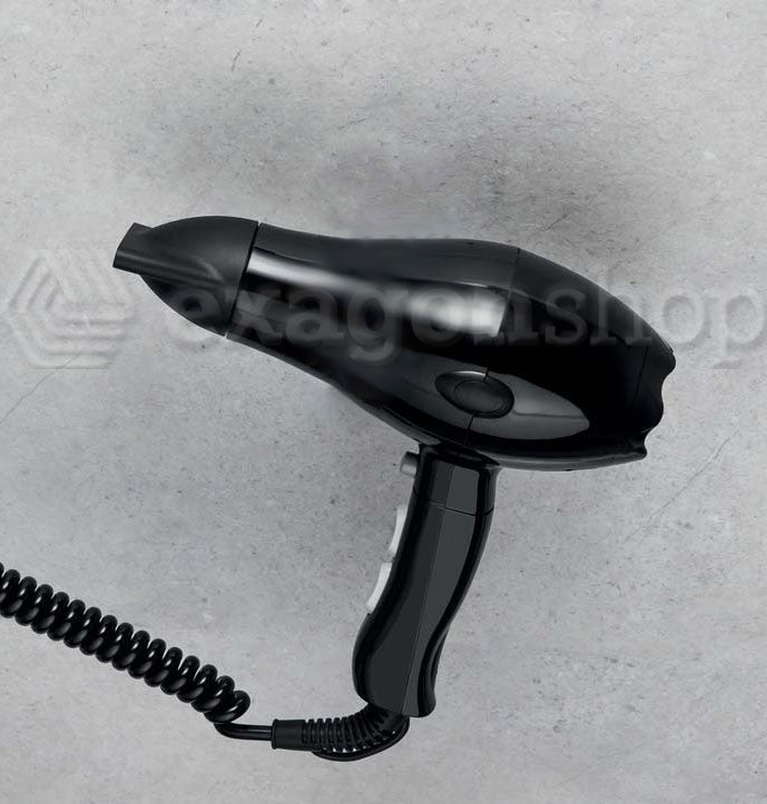 Colombo Contract Asciugacapelli Fit 1800w Nero in bagno completo, vista d'insieme dell'ambiente - Colombo Design