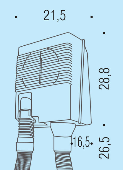 Colombo asciugacapelli da parete con tubo flessibile bianco b99730