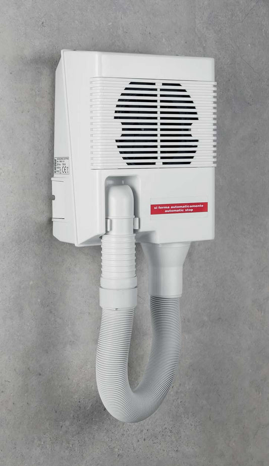 Colombo asciugacapelli da parete con tubo flessibile bianco b99730