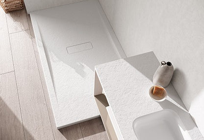 Novellini Custom Touch Piatto Doccia 140x80 effetto pietra in acrilico bianco morbido