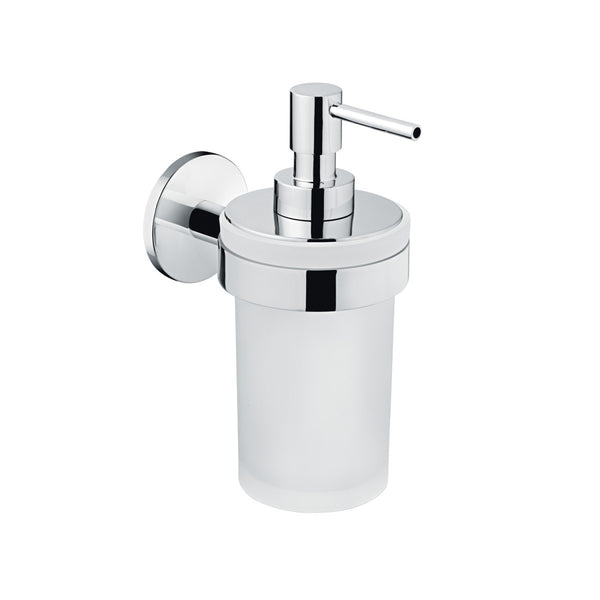 Dispenser Portasapone liquido a muro Vetro Opaco Cromo Cosmic Duo Round 2620105