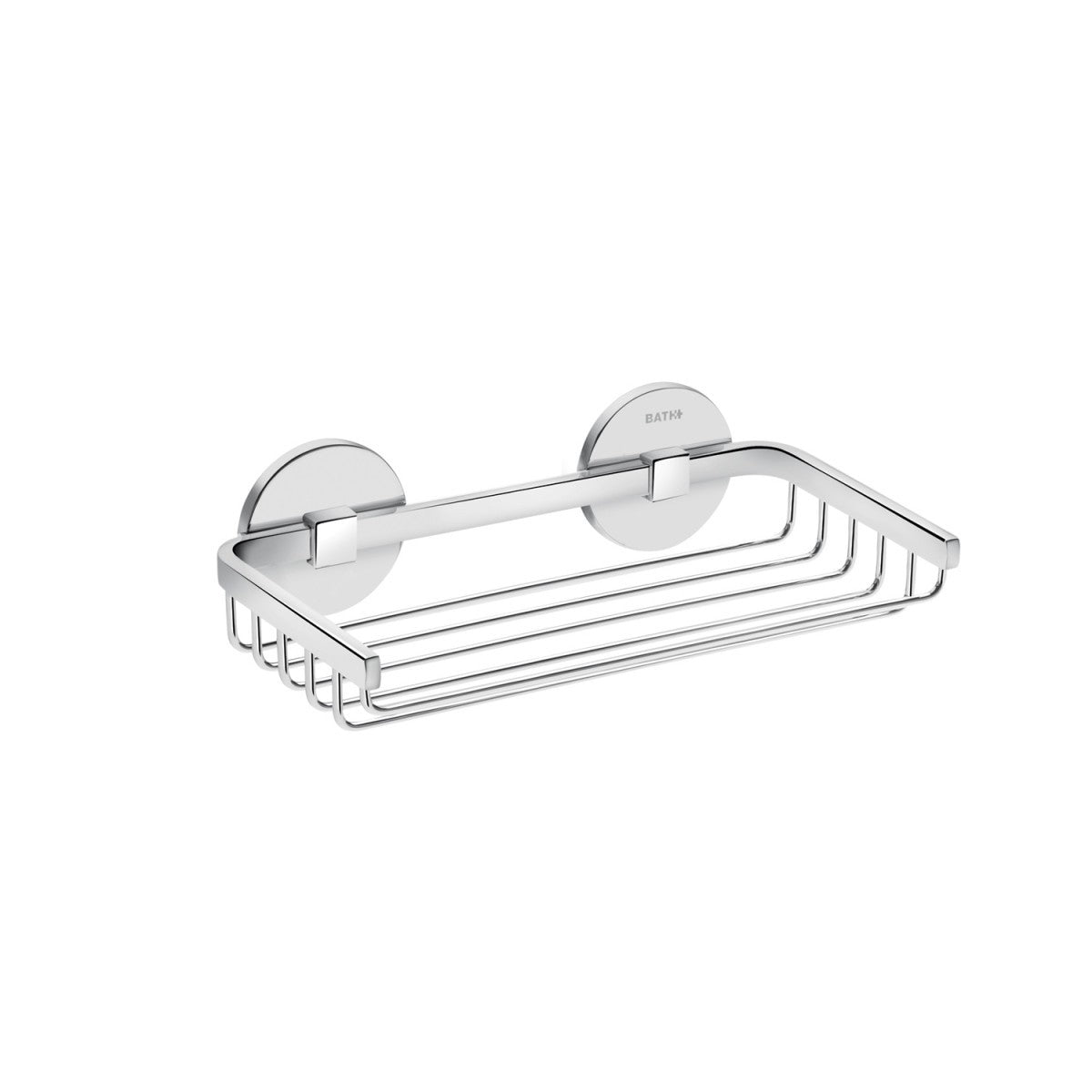 Griglia portasapone 20x11 A Muro cromo Cosmic Duo Round in acciaio inox e lucido installato in bagno moderno con ante in...